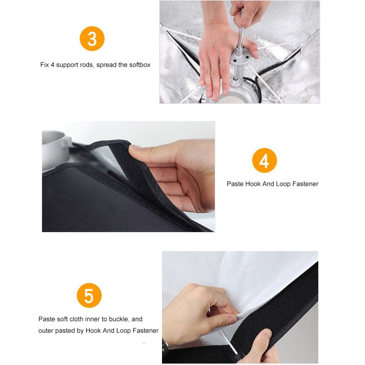 Godox 60 x 60cm Rectangle Softbox Photo Studio Bowens Mount Diffuser for Speedlite (Black) - by Godox | Online Shopping UK | buy2fix