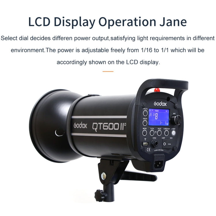 Godox QT600IIM 600Ws 1/8000s High Speed Strobe Studio Flash Light(US Plug) - Shoe Mount Flashes by Godox | Online Shopping UK | buy2fix