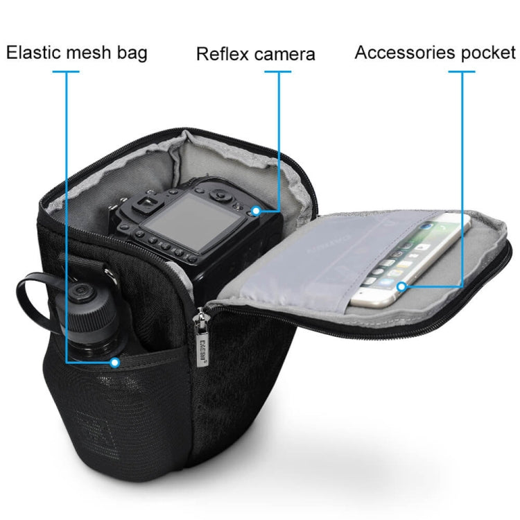 CADEN D1 Waterproof Crossbody Shoulder SLR Camera Bag, Size: 19 x 13x 21cm (Black) - Strap Satchel by CADeN | Online Shopping UK | buy2fix