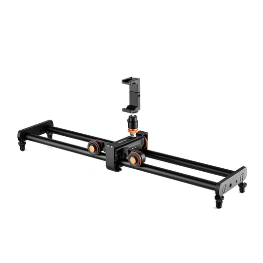 YELANGU L60E 60cm Slide Rail Track + L4 3-Wheel Video Dolly with PC142 Phone Clamp & Ballhead by YELANGU