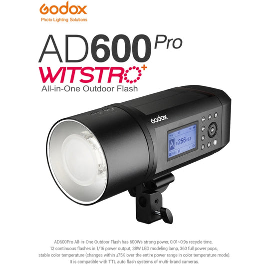 Godox AD600 Pro WITSTRO 600Ws All-in-One Outdoor Flash 2.4GHz Speedlite Light(AU Plug) - Shoe Mount Flashes by Godox | Online Shopping UK | buy2fix