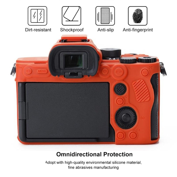 Soft Silicone Protective Case for Sony A7 IV (Orange) - Protective Case by buy2fix | Online Shopping UK | buy2fix