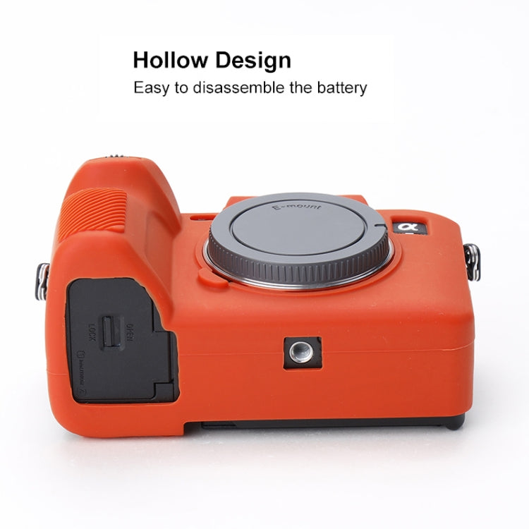Soft Silicone Protective Case for Sony A7 IV (Orange) - Protective Case by buy2fix | Online Shopping UK | buy2fix