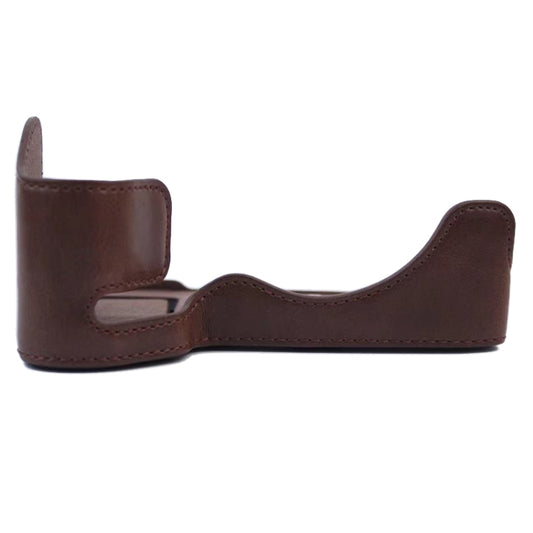 1/4 inch Thread PU Leather Camera Half Case Base for Sony A7 IV (Coffee) - Half Case by buy2fix | Online Shopping UK | buy2fix