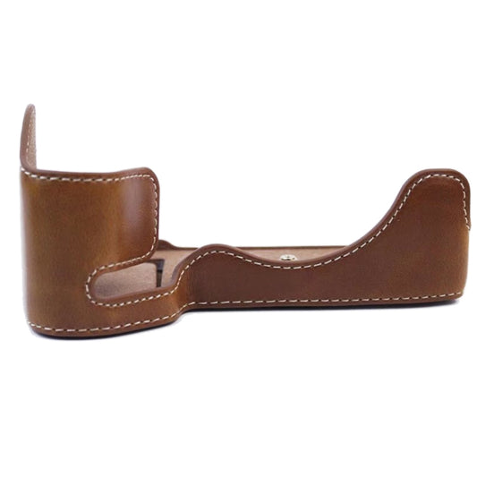 1/4 inch Thread PU Leather Camera Half Case Base for Sony A7 IV (Brown) - Half Case by buy2fix | Online Shopping UK | buy2fix