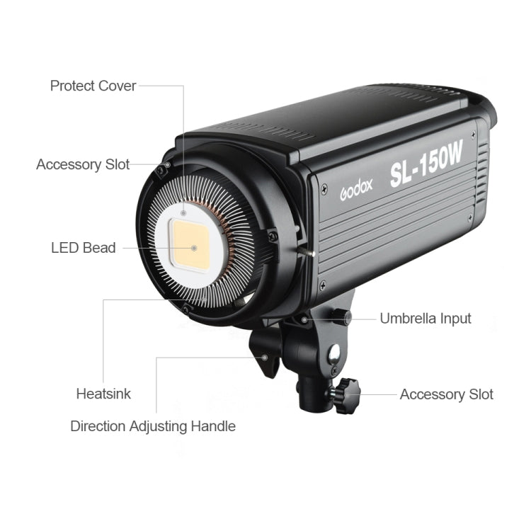 Godox SL150W 150W 5600K Daylight-balanced LED Light Studio Continuous Photo Video Light(AU Plug) - Shoe Mount Flashes by Godox | Online Shopping UK | buy2fix