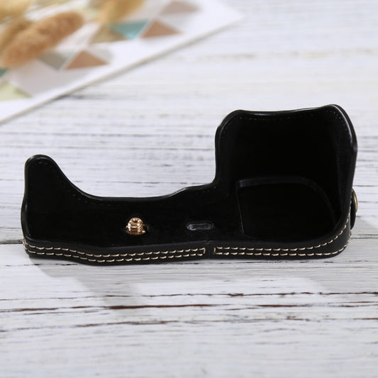 1/4 inch Thread PU Leather Camera Half Case Base for Sony Alpha 6100 / A6100(Black) - Half Case by buy2fix | Online Shopping UK | buy2fix