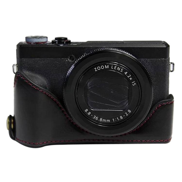 1/4 inch Thread PU Leather Camera Half Case Base for Canon G7 X Mark III / G7 X3 (Black) - Half Case by buy2fix | Online Shopping UK | buy2fix