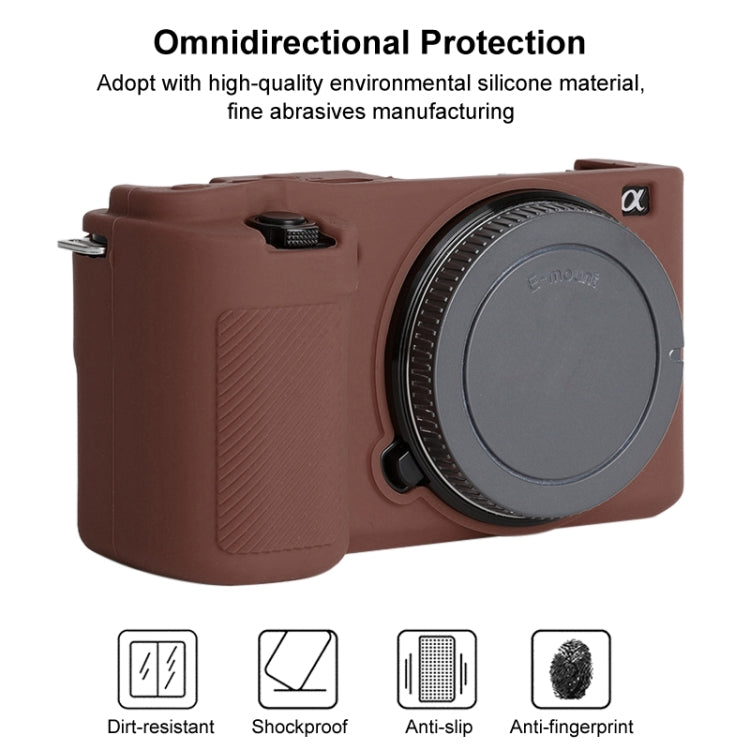For Sony ZV-E10 Soft Silicone Protective Case (Coffee) - Protective Case by buy2fix | Online Shopping UK | buy2fix