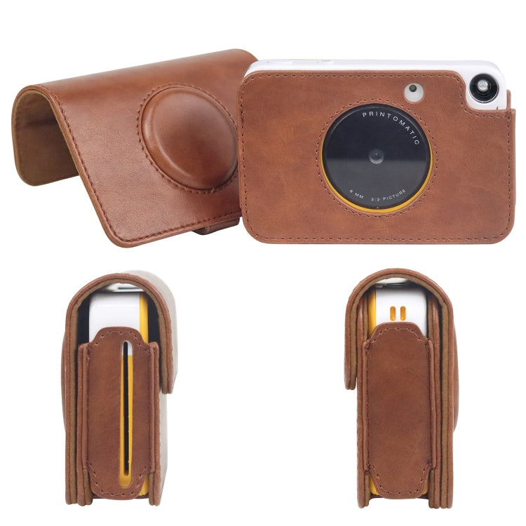 For Kodak PRINTOMATIC Full Body Camera PU Leather Case Bag with Strap (Brown) by buy2fix