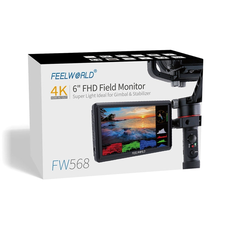 FEELWORLD FW568 V3 6 inch 3D LUT DSLR Camera Field Monitor, IPS Full HD 1920 x 1152, Support HDMI Input Output Tilt Arm - On-camera Monitors by FEELWORLD | Online Shopping UK | buy2fix