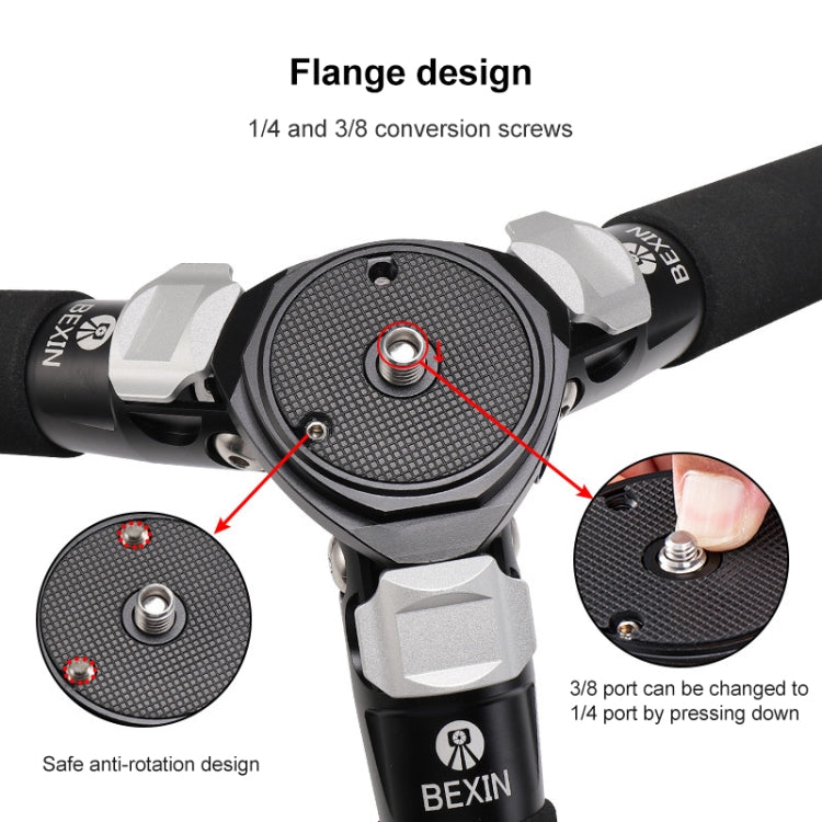 BEXIN RC334 Portable Collapsible Carbon Fiber Camera Tripod with K44 Panoramic BallHead - Tripods by BEXIN | Online Shopping UK | buy2fix