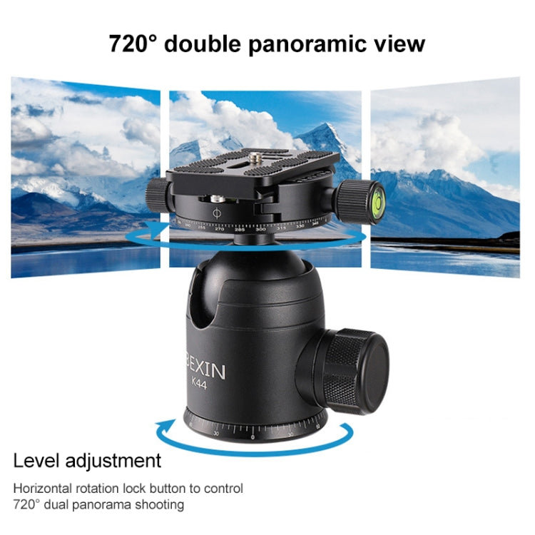 BEXIN RC334 Portable Collapsible Carbon Fiber Camera Tripod with K44 Panoramic BallHead - Tripods by BEXIN | Online Shopping UK | buy2fix