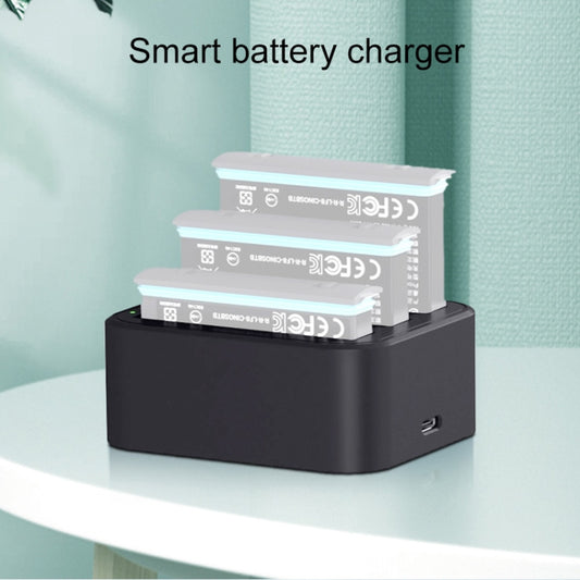 For Insta360 X3 / One X2 Tri-Slot Batteries Fast Charger(Black) by buy2fix