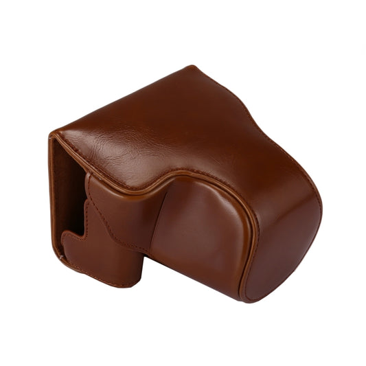 Full Body Camera PU Leather Case Bag with Strap for Canon EOS M6 (Brown) by buy2fix