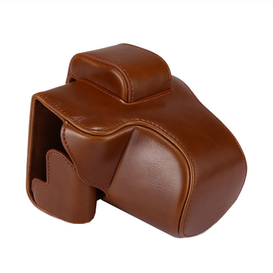 Full Body Camera PU Leather Case Bag with Strap for Canon EOS M5 (Brown) by buy2fix