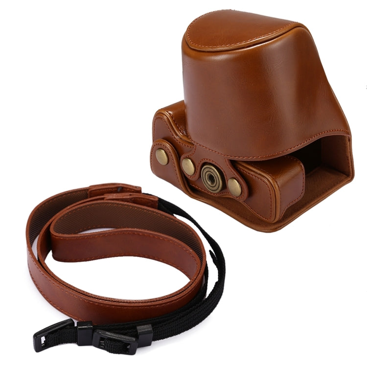 Full Body Camera PU Leather Case Bag with Strap for Canon EOS M5 (Brown) by buy2fix