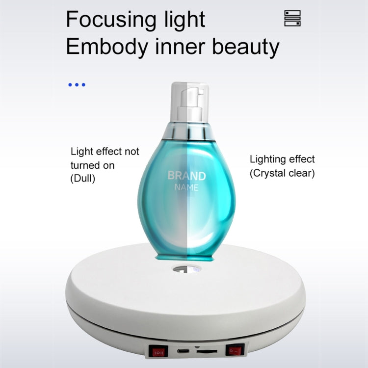 25cm LED Light Electric Rotating Display Stand Turntable (Black) - by buy2fix | Online Shopping UK | buy2fix