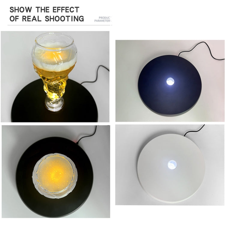 25cm LED Light Electric Rotating Display Stand Turntable (Black) - by buy2fix | Online Shopping UK | buy2fix