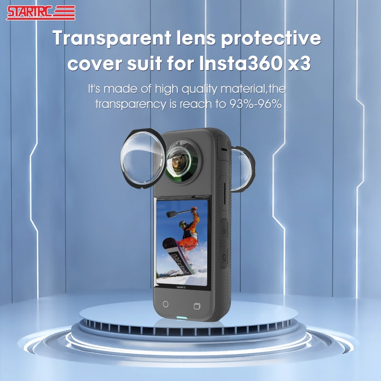 For Insta360 X3 STARTRC Lens Guard PC Protective Cover(Black) - Len Accessories by STARTRC | Online Shopping UK | buy2fix