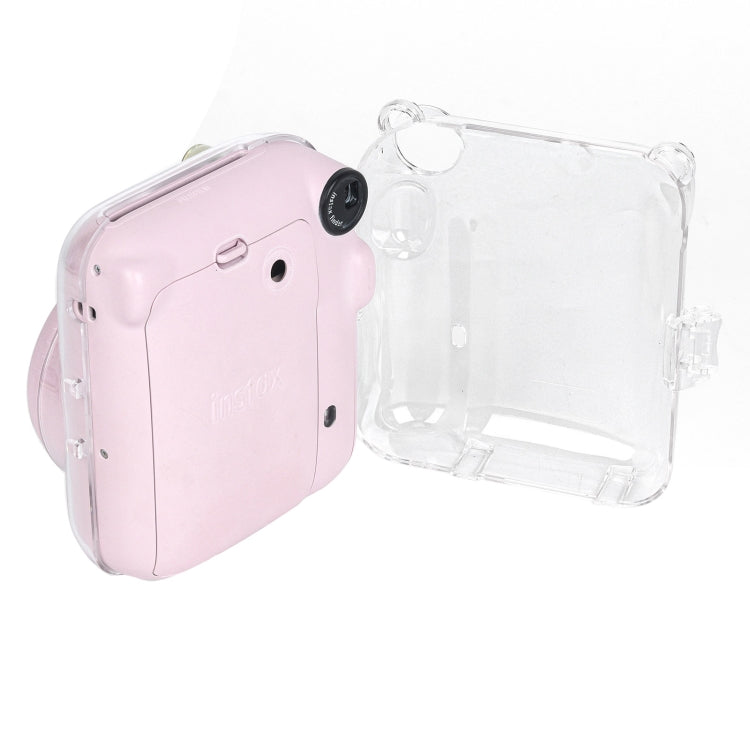 For FUJIFILM Instax mini 12 Crystal Hard Case Camera Bag with Shoulder Strap (Transparent) by buy2fix