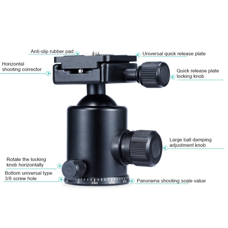 TRIOPO Oubao A-308S Adjustable Portable Aluminum Alloy Tripod with Ball Head for SLR Camera - Tripods by TRIOPO | Online Shopping UK | buy2fix