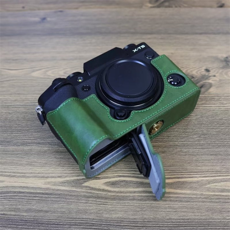 For FUJIFILM X-T5 1/4 inch Thread PU Leather Camera Half Case Base (Green) by buy2fix