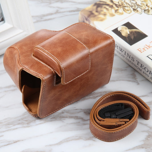 For Nikon Z50 / Z30 Camera Full Body Magnetic Leather Camera Case Bag with Strap (Brown) by buy2fix