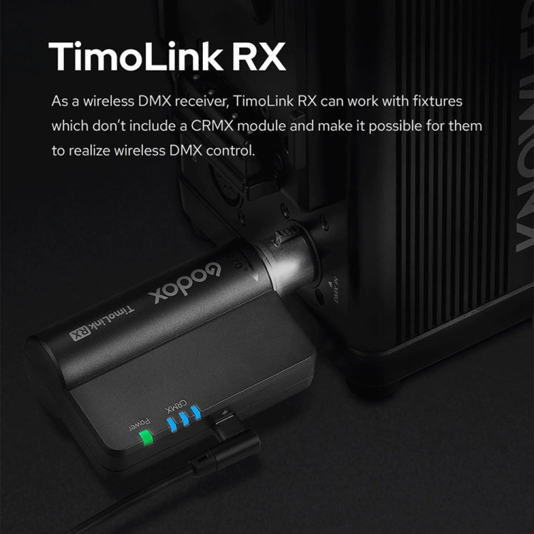 Godox TimoLink TX & RX Wireless DMX Transmitter & Receiver (Black) - by Godox | Online Shopping UK | buy2fix