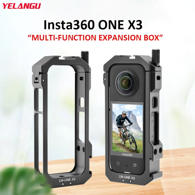 For Insta360 X3 YELANGU LW-ONE X3 Metal Cage Extended Frame Case - Mount & Holder by YELANGU | Online Shopping UK | buy2fix