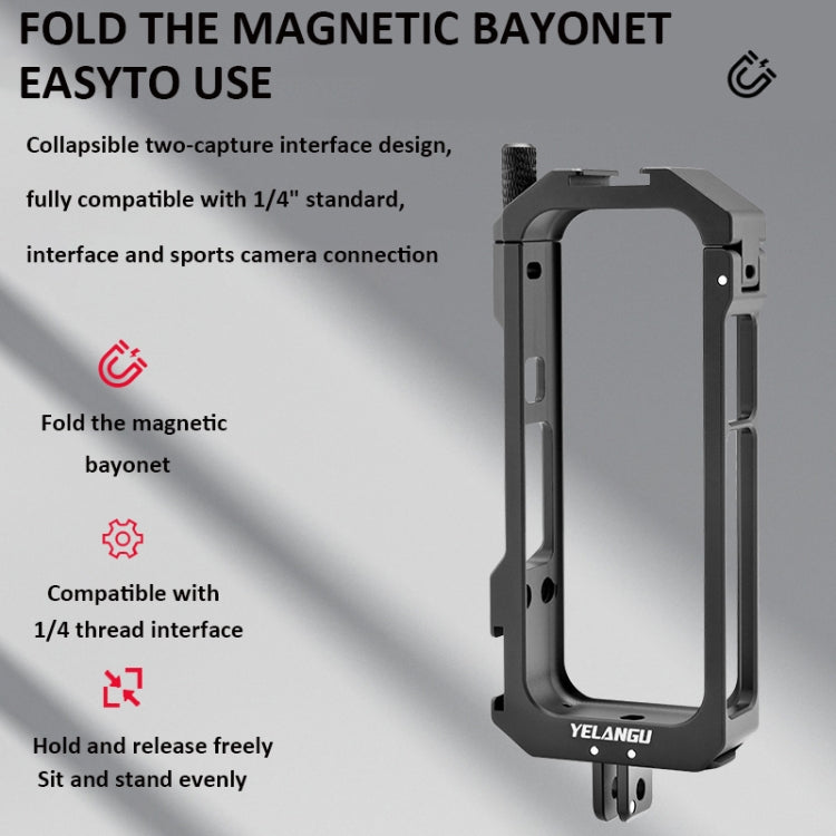 For Insta360 X3 YELANGU LW-ONE X3 Metal Cage Extended Frame Case - Mount & Holder by YELANGU | Online Shopping UK | buy2fix
