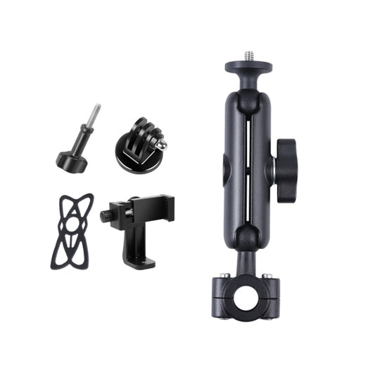 21mm Ballhead Car Front Seat Handlebar Fixed Mount Holder with Tripod Adapter & Screw & Phone Clamp & Anti-lost Silicone Case for GoPro, Insta360, DJI and Other Action Cameras by buy2fix
