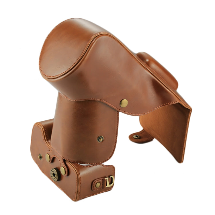 Full Body Camera PU Leather Case Bag for Nikon D7200 / D7100 / D7000 (18-200 / 18-140mm Lens) (Brown) - Leather Bag by buy2fix | Online Shopping UK | buy2fix