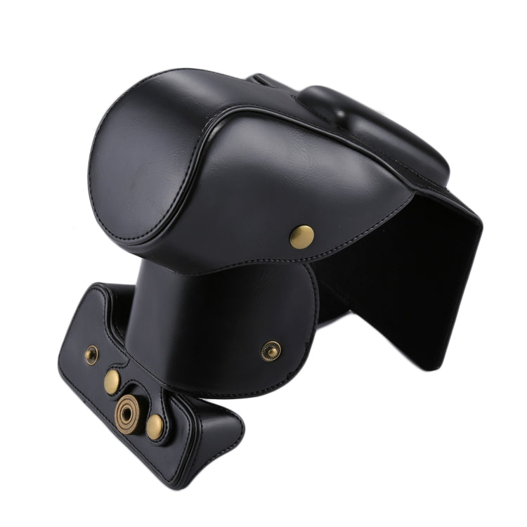 Full Body Camera PU Leather Case Bag for Canon EOS 200D (18-55mm Lens)(Black) by buy2fix