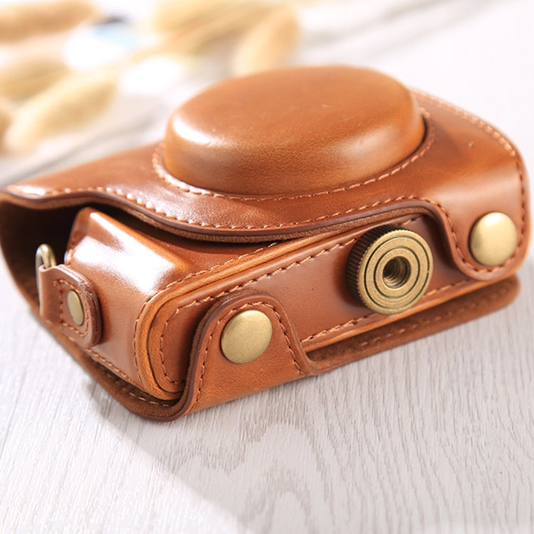 Full Body Camera PU Leather Case Bag with Strap for Canon G9X / G9X II (Brown) - Leather Bag by buy2fix | Online Shopping UK | buy2fix