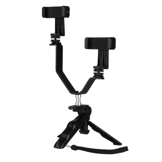Smartphone Live Broadcast Bracket Grip Folding Tripod Holder Kits with 2x Phone Clips , For iPhone, Galaxy, Huawei, Xiaomi, HTC, Sony, Google and other Smartphones by buy2fix