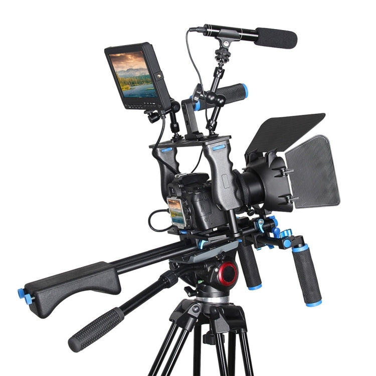 YELANGU YLG1401A Double Back Pole Professional Condenser Shotgun Microphone for DSLR & DV Camcorder(Black) by YELANGU