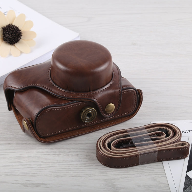 Full Body Camera PU Leather Case Bag with Strap for Fujifilm X100F (Coffee) - Leather Bag by buy2fix | Online Shopping UK | buy2fix