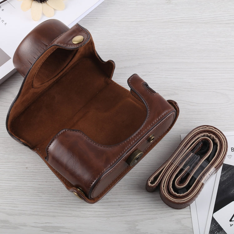 Full Body Camera PU Leather Case Bag with Strap for Fujifilm X100F (Coffee) - Leather Bag by buy2fix | Online Shopping UK | buy2fix