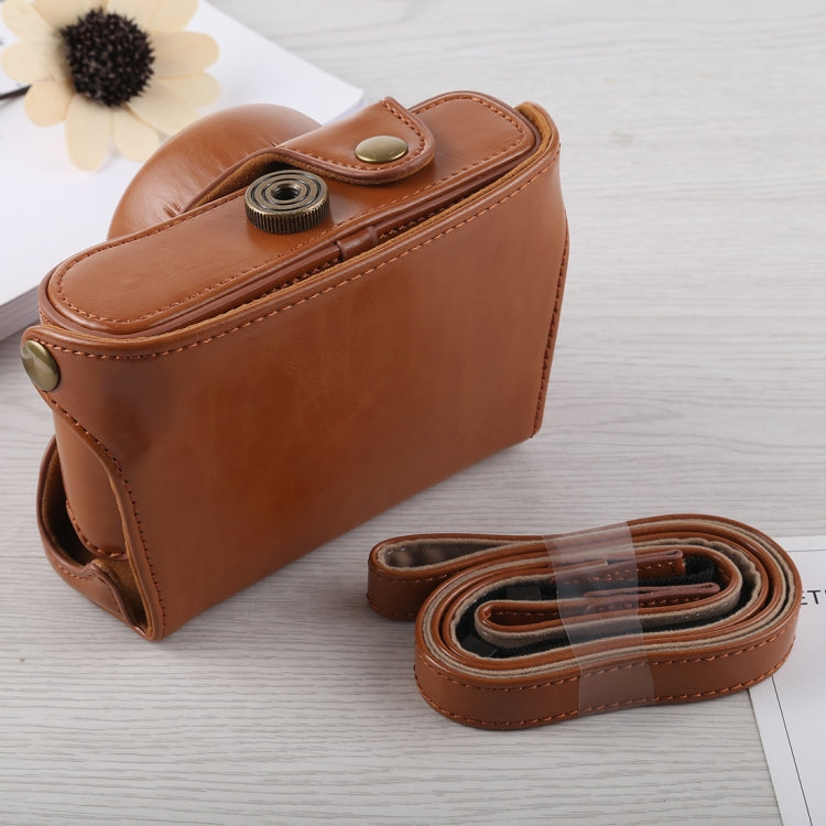 Full Body Camera PU Leather Case Bag with Strap for Fujifilm X100F (Brown) - Leather Bag by buy2fix | Online Shopping UK | buy2fix