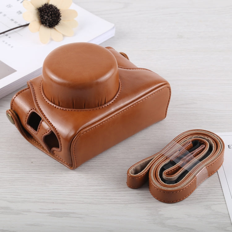 Full Body Camera PU Leather Case Bag with Strap for Fujifilm X100F (Brown) - Leather Bag by buy2fix | Online Shopping UK | buy2fix