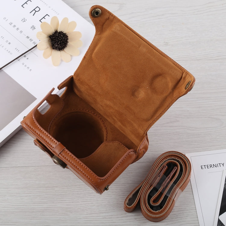 Full Body Camera PU Leather Case Bag with Strap for Fujifilm X100F (Brown) - Leather Bag by buy2fix | Online Shopping UK | buy2fix