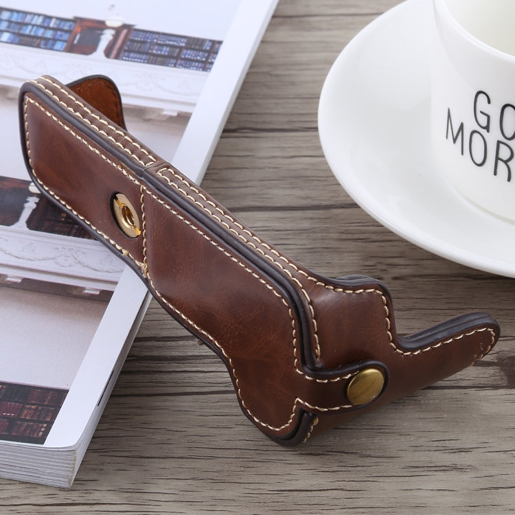 1/4 inch Thread PU Leather Camera Half Case Base for Canon EOS M5(Coffee) - Half Case by buy2fix | Online Shopping UK | buy2fix