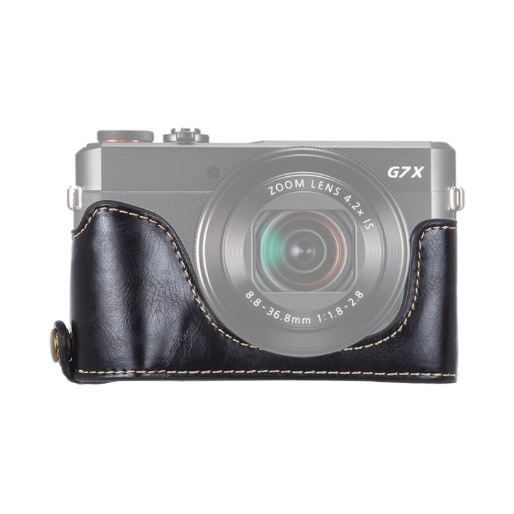 1/4 inch Thread PU Leather Camera Half Case Base for Canon G7 X Mark II (Black) - Half Case by buy2fix | Online Shopping UK | buy2fix