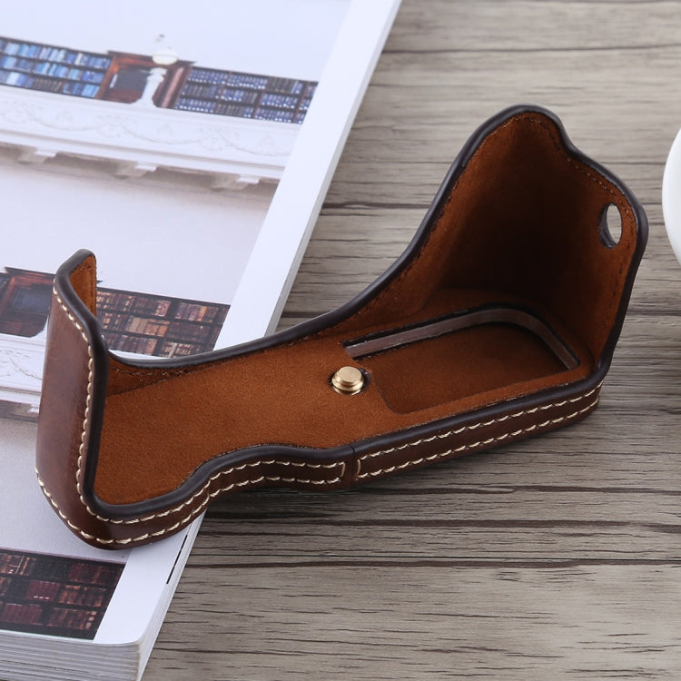 1/4 inch Thread PU Leather Camera Half Case Base for Canon G7 X Mark II (Coffee) - Half Case by buy2fix | Online Shopping UK | buy2fix
