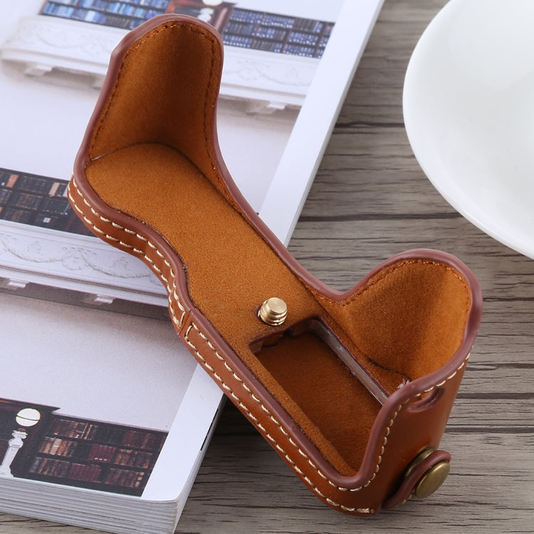 1/4 inch Thread PU Leather Camera Half Case Base for Canon G7 X Mark II (Brown) - Half Case by buy2fix | Online Shopping UK | buy2fix