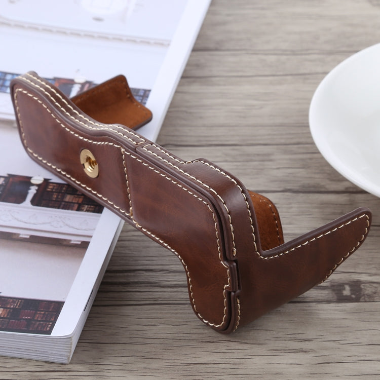 1/4 inch Thread PU Leather Camera Half Case Base for FUJIFILM X-H1 (Coffee) - Half Case by buy2fix | Online Shopping UK | buy2fix