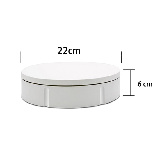 22cm USB Charging Rotating Display Stand Video Shooting Props Turntable, Load: 10kg, No Battery(White) by buy2fix