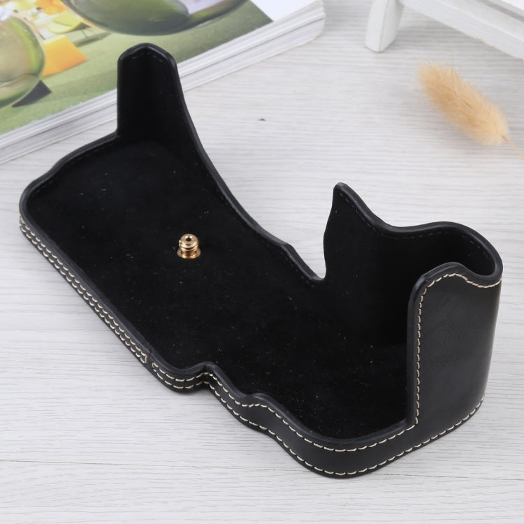 1/4 inch Thread PU Leather Camera Half Case Base for FUJIFILM GFX 50S (Black) - Half Case by buy2fix | Online Shopping UK | buy2fix