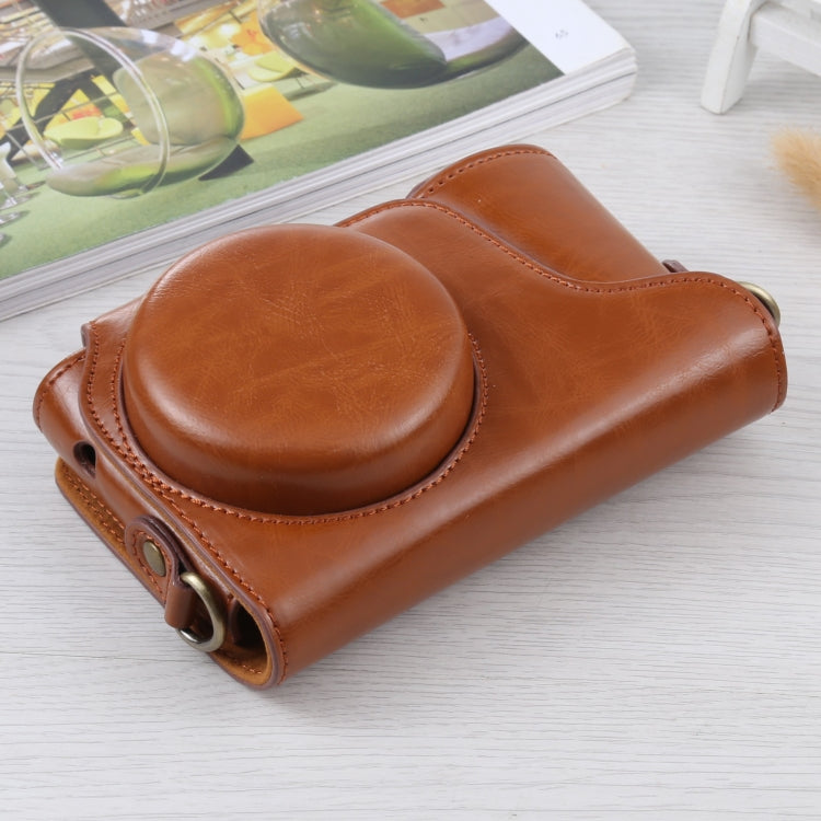 Full Body Camera PU Leather Case Bag with Strap for Samsung Galaxy Camera EK-GC100 / EK-GC110 / EK-GC200(Brown) - Leather Bag by buy2fix | Online Shopping UK | buy2fix